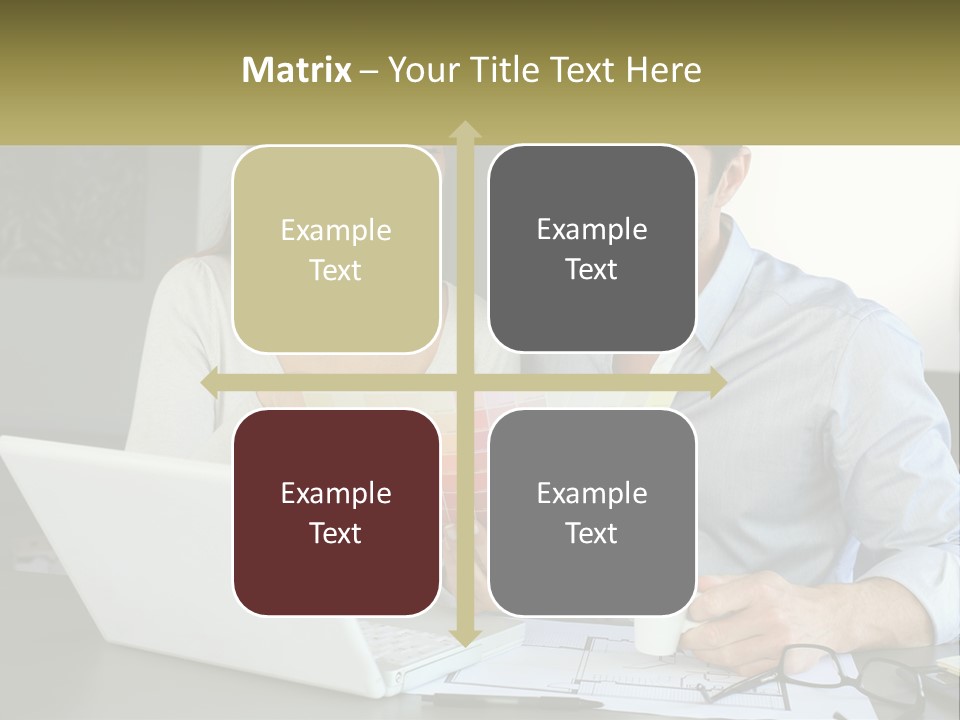 A Man And A Woman Looking At A Laptop Screen PowerPoint Template