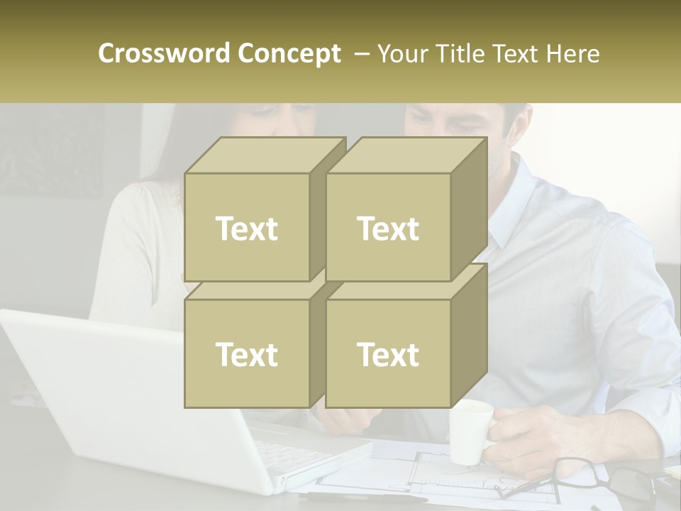 A Man And A Woman Looking At A Laptop Screen PowerPoint Template