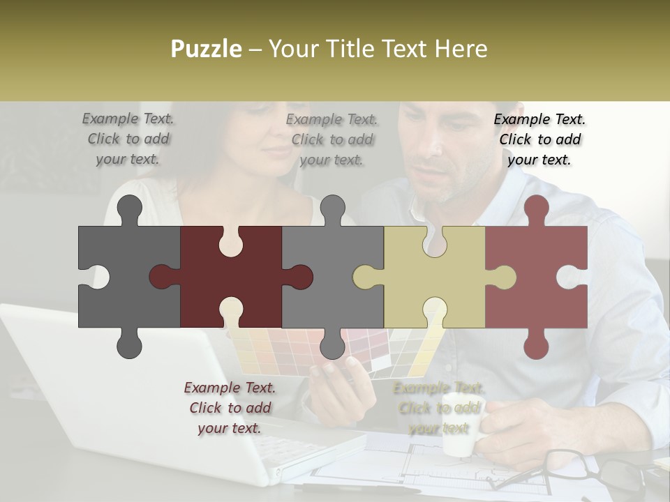 A Man And A Woman Looking At A Laptop Screen PowerPoint Template