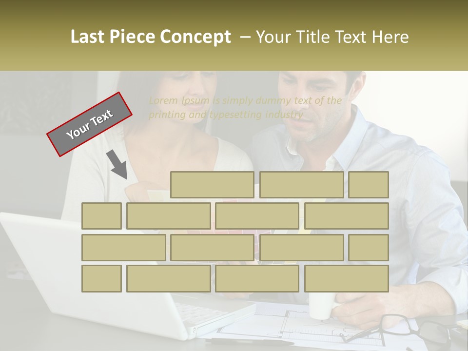 A Man And A Woman Looking At A Laptop Screen PowerPoint Template