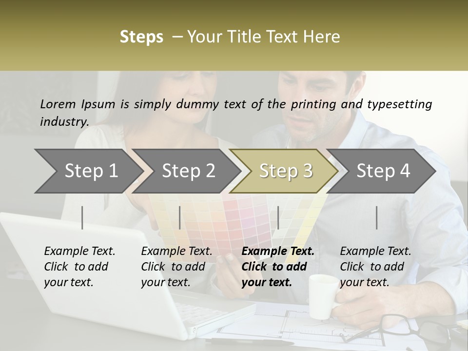 A Man And A Woman Looking At A Laptop Screen PowerPoint Template