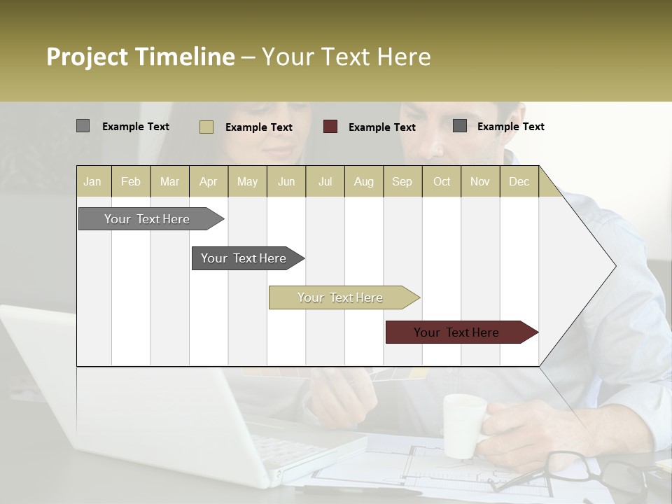 A Man And A Woman Looking At A Laptop Screen PowerPoint Template