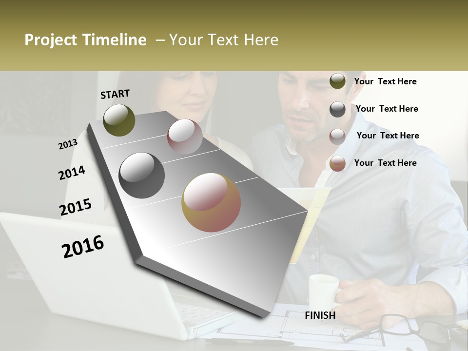 A Man And A Woman Looking At A Laptop Screen PowerPoint Template