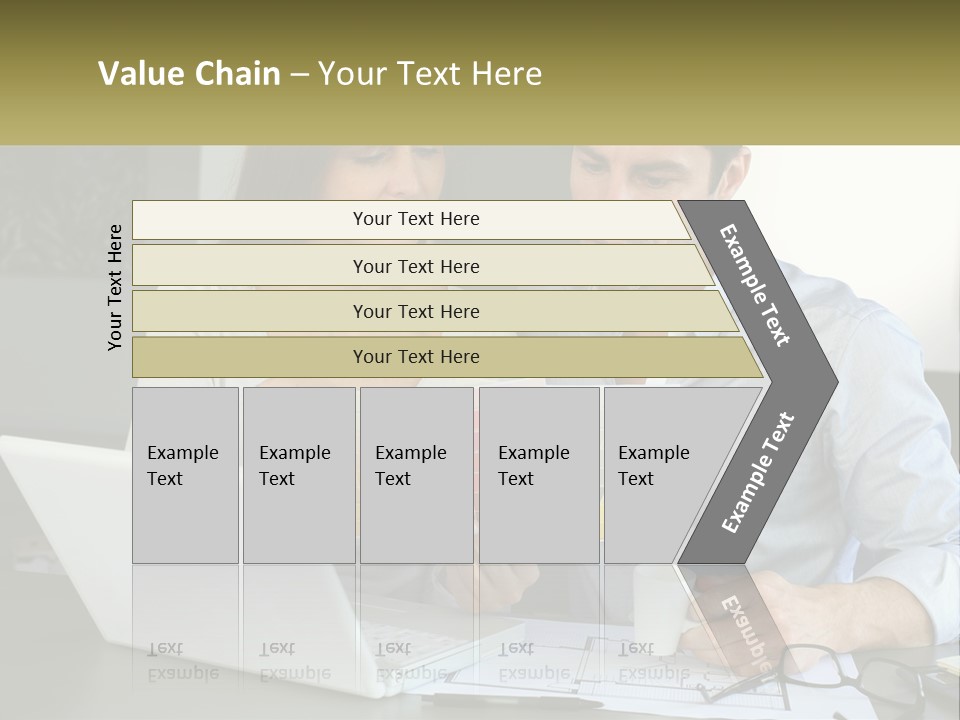 A Man And A Woman Looking At A Laptop Screen PowerPoint Template