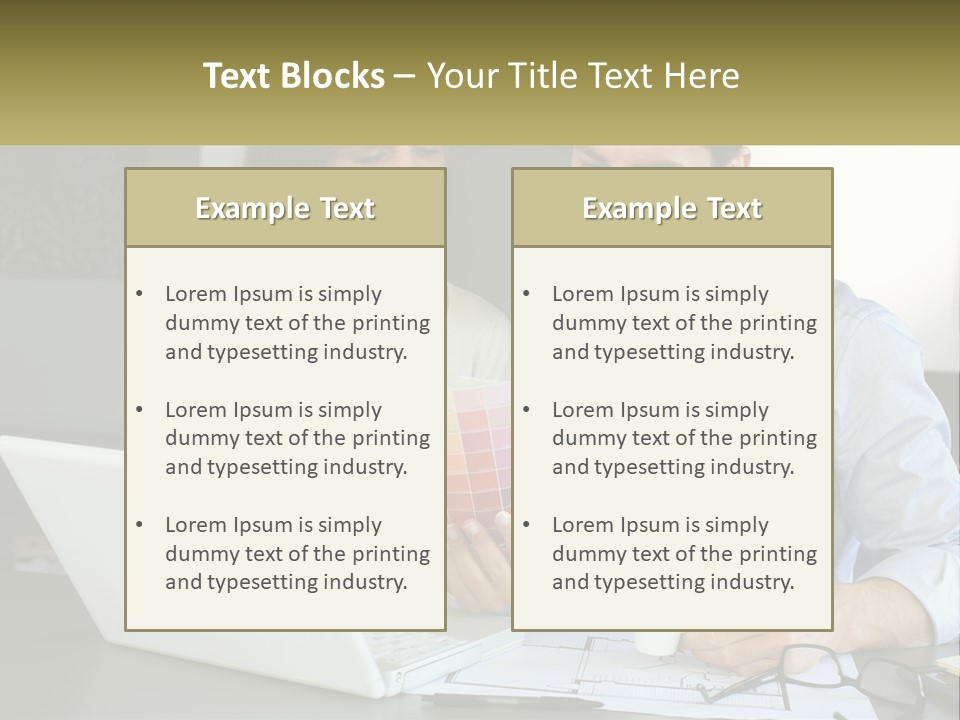 A Man And A Woman Looking At A Laptop Screen PowerPoint Template