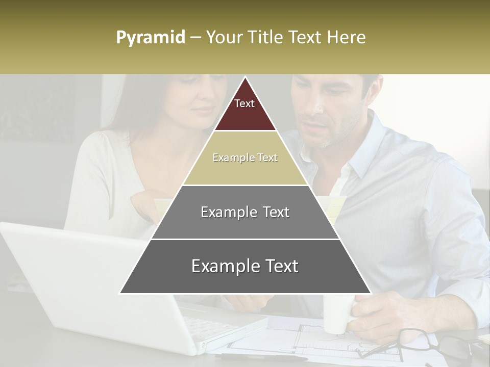 A Man And A Woman Looking At A Laptop Screen PowerPoint Template