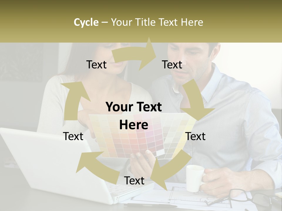 A Man And A Woman Looking At A Laptop Screen PowerPoint Template