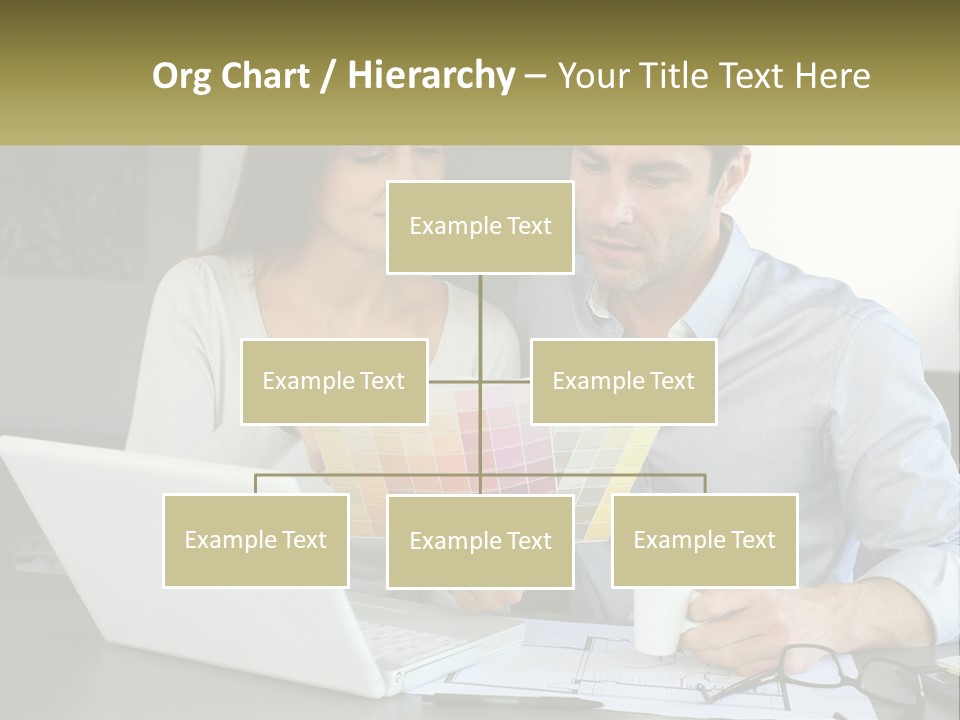 A Man And A Woman Looking At A Laptop Screen PowerPoint Template