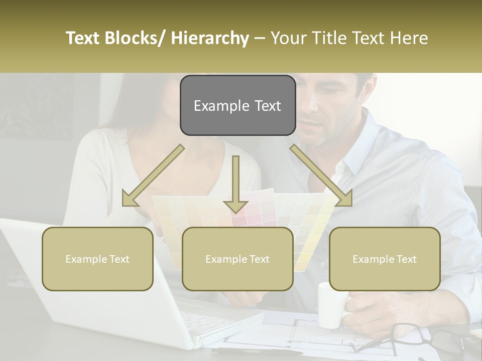 A Man And A Woman Looking At A Laptop Screen PowerPoint Template