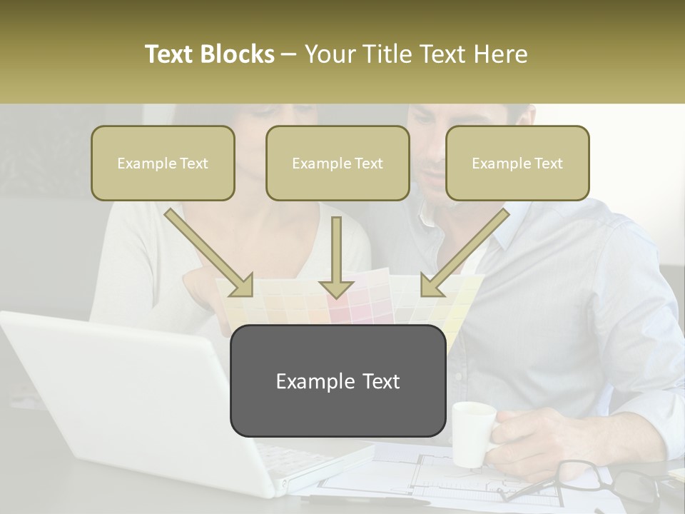 A Man And A Woman Looking At A Laptop Screen PowerPoint Template