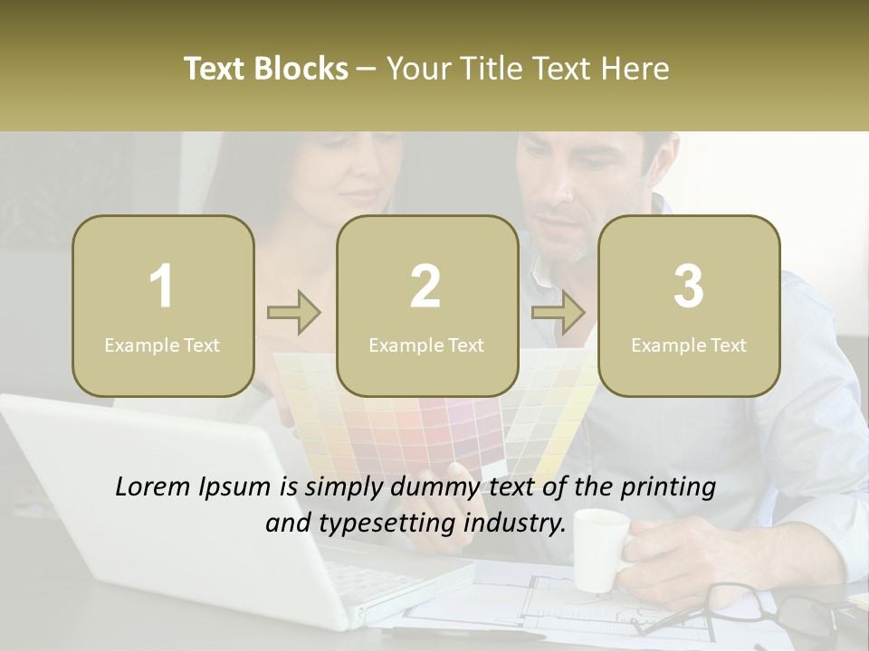 A Man And A Woman Looking At A Laptop Screen PowerPoint Template
