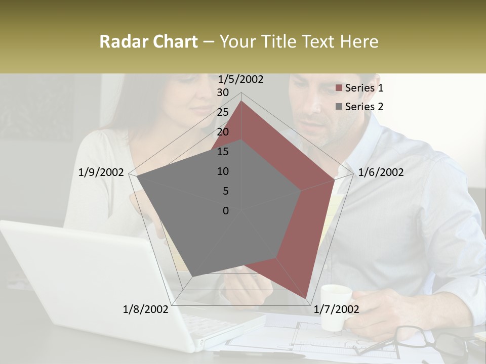 A Man And A Woman Looking At A Laptop Screen PowerPoint Template