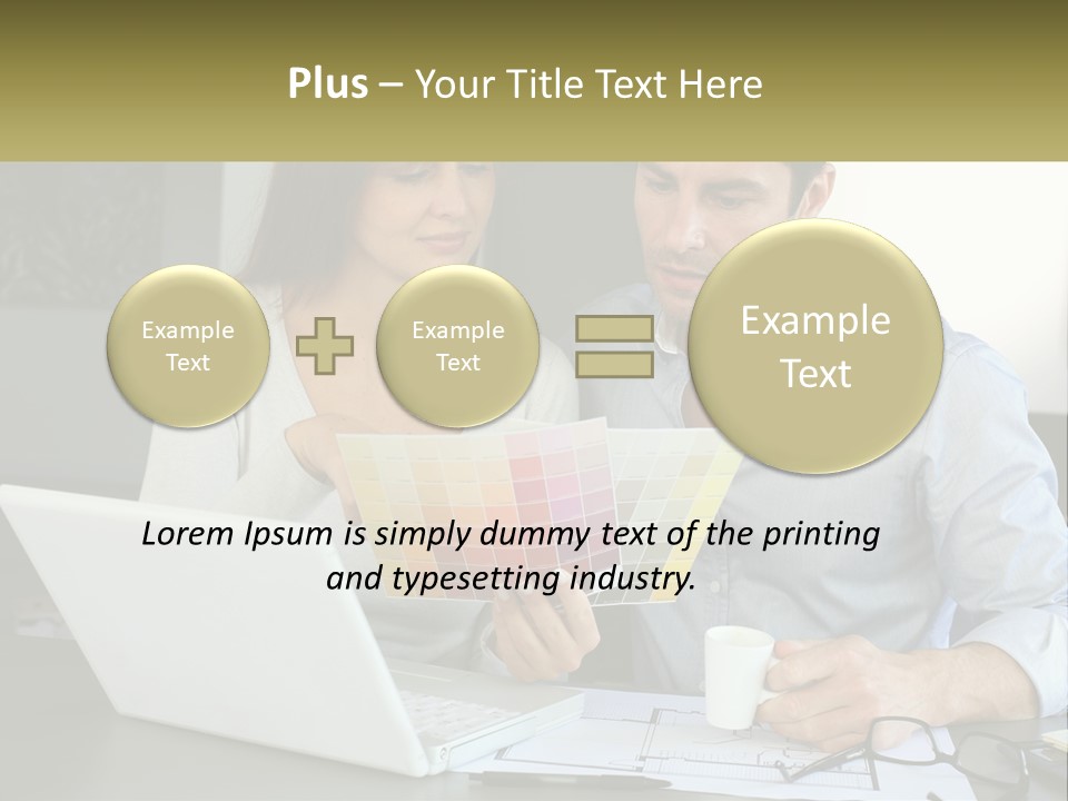 A Man And A Woman Looking At A Laptop Screen PowerPoint Template
