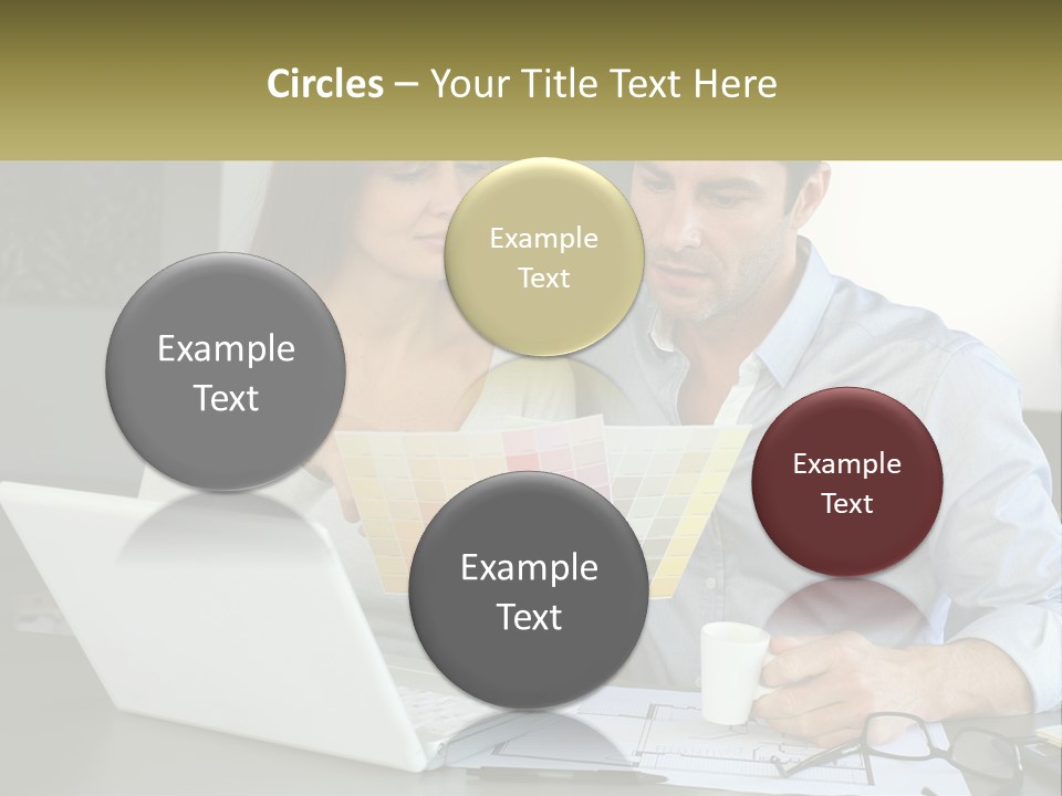 A Man And A Woman Looking At A Laptop Screen PowerPoint Template