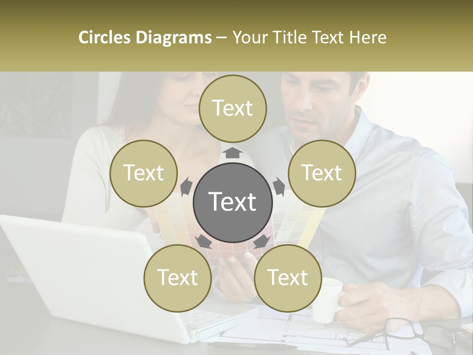 A Man And A Woman Looking At A Laptop Screen PowerPoint Template