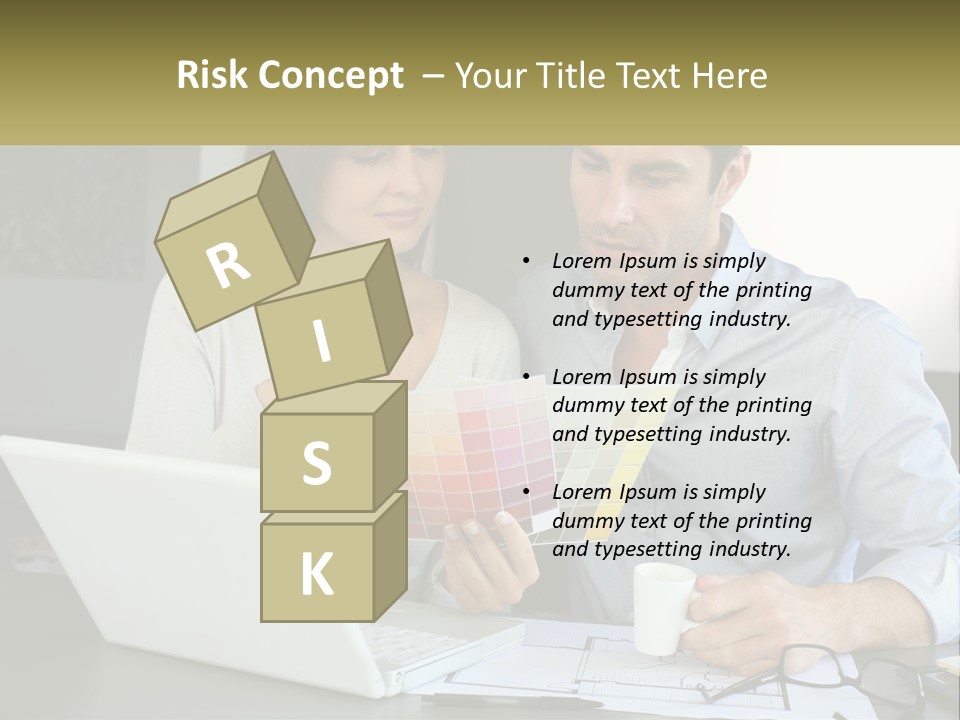 A Man And A Woman Looking At A Laptop Screen PowerPoint Template