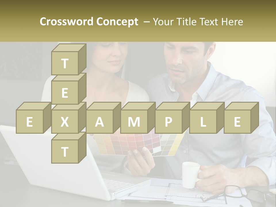 A Man And A Woman Looking At A Laptop Screen PowerPoint Template