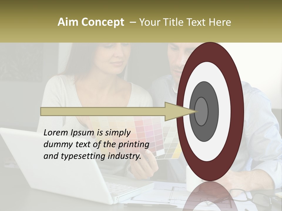 A Man And A Woman Looking At A Laptop Screen PowerPoint Template