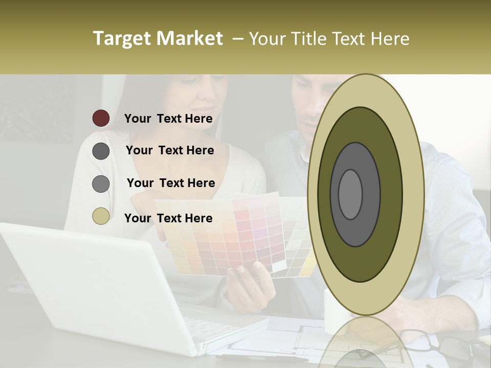 A Man And A Woman Looking At A Laptop Screen PowerPoint Template