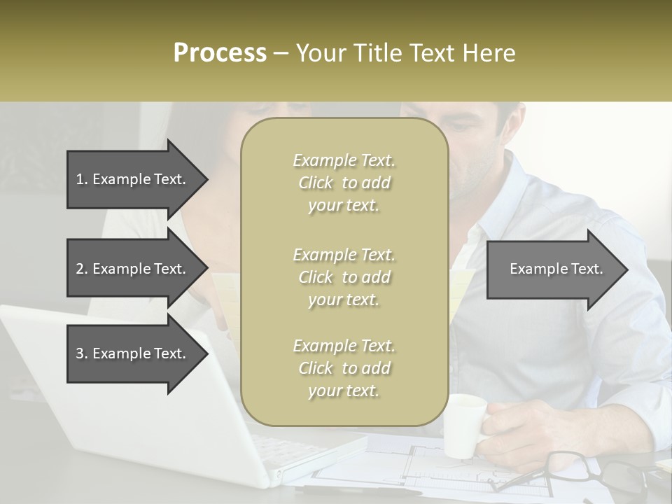 A Man And A Woman Looking At A Laptop Screen PowerPoint Template