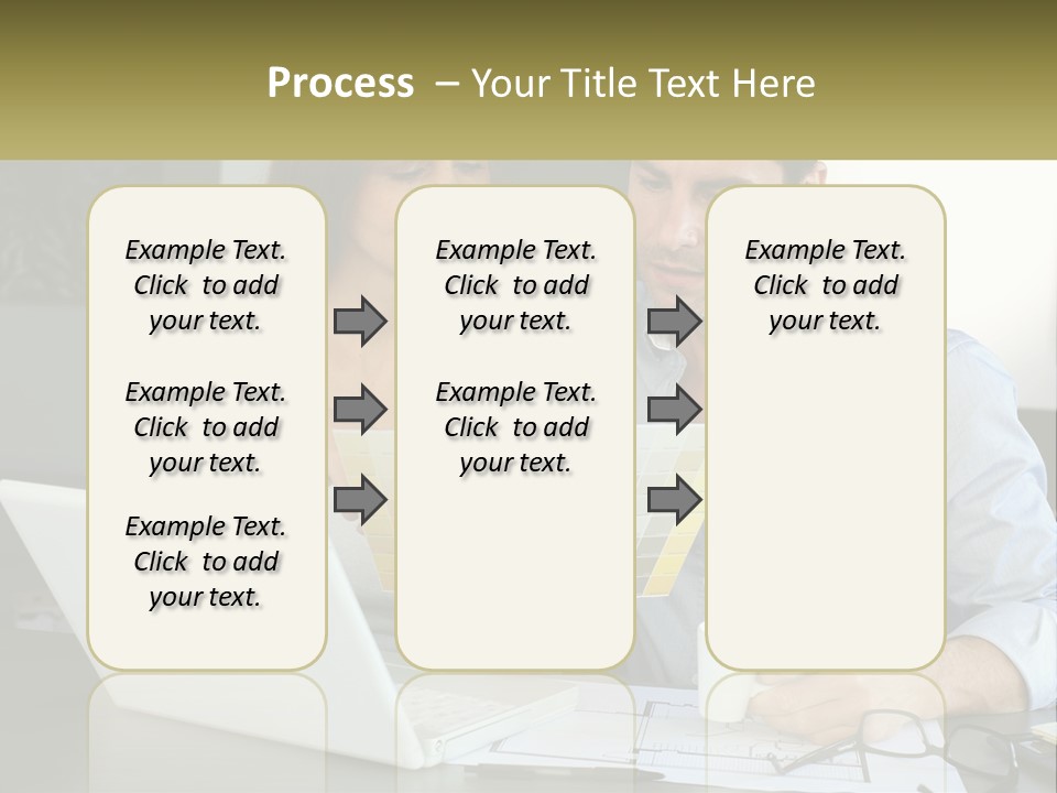 A Man And A Woman Looking At A Laptop Screen PowerPoint Template