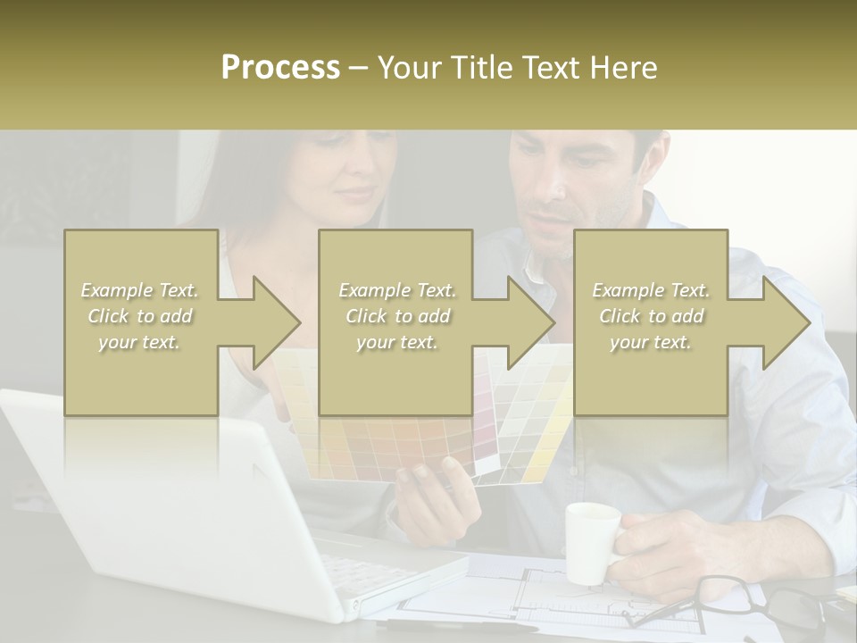 A Man And A Woman Looking At A Laptop Screen PowerPoint Template