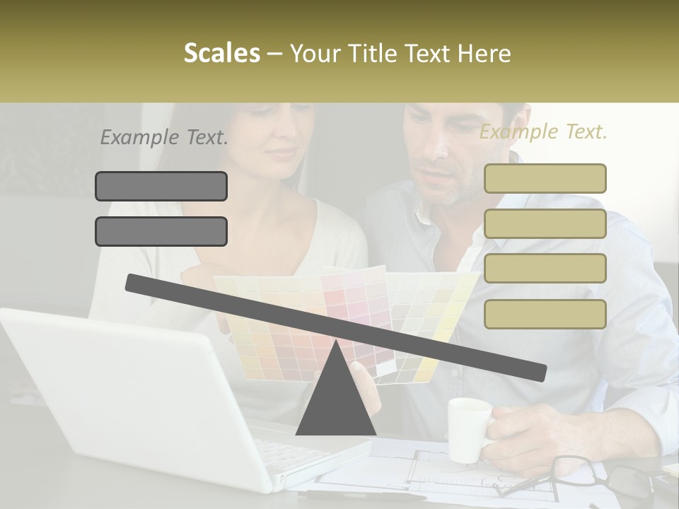 A Man And A Woman Looking At A Laptop Screen PowerPoint Template