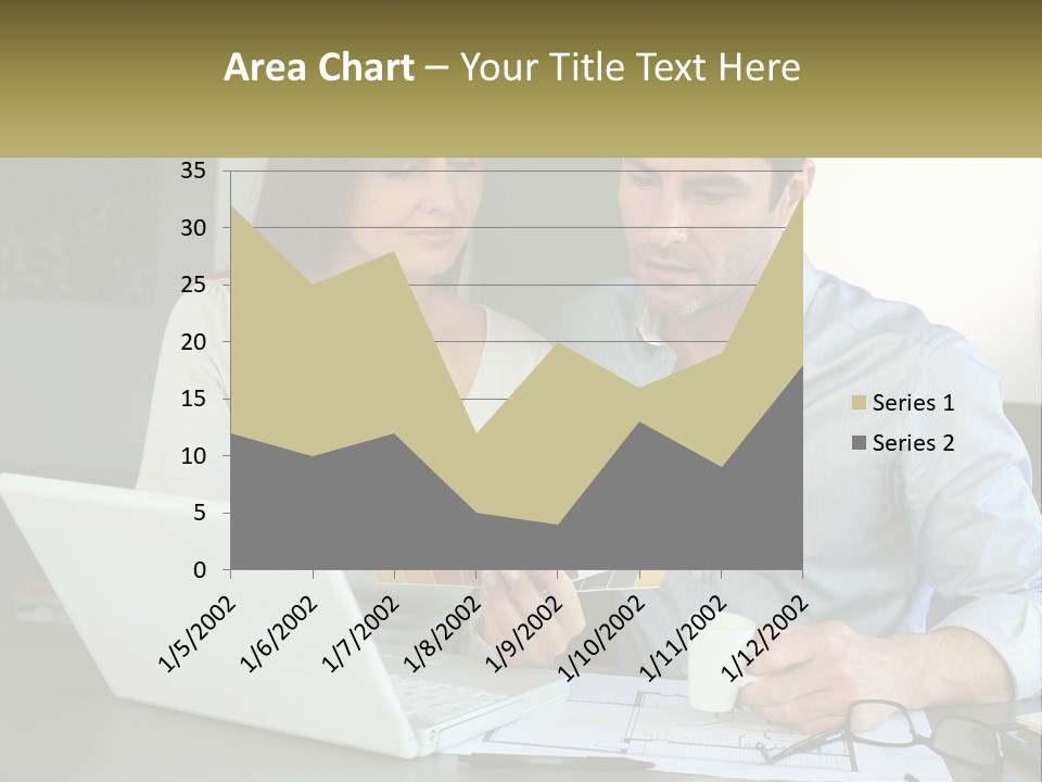 A Man And A Woman Looking At A Laptop Screen PowerPoint Template