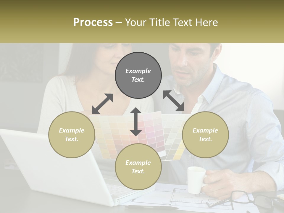 A Man And A Woman Looking At A Laptop Screen PowerPoint Template
