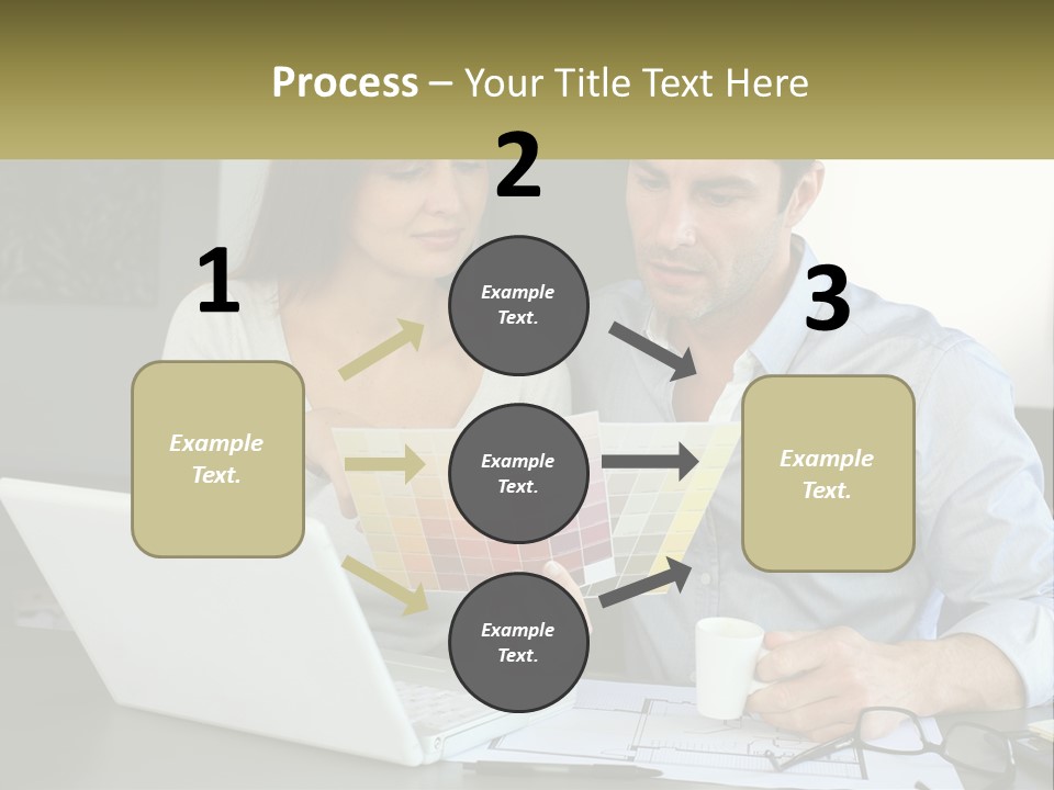 A Man And A Woman Looking At A Laptop Screen PowerPoint Template