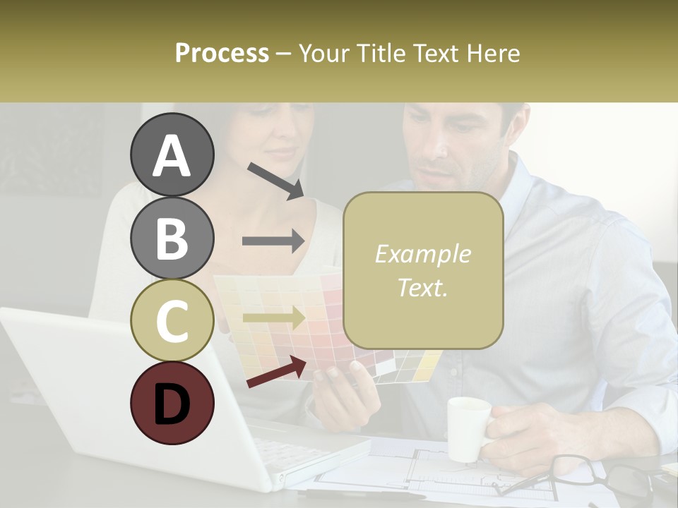 A Man And A Woman Looking At A Laptop Screen PowerPoint Template