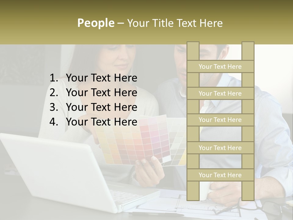 A Man And A Woman Looking At A Laptop Screen PowerPoint Template