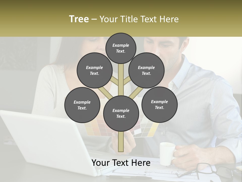 A Man And A Woman Looking At A Laptop Screen PowerPoint Template