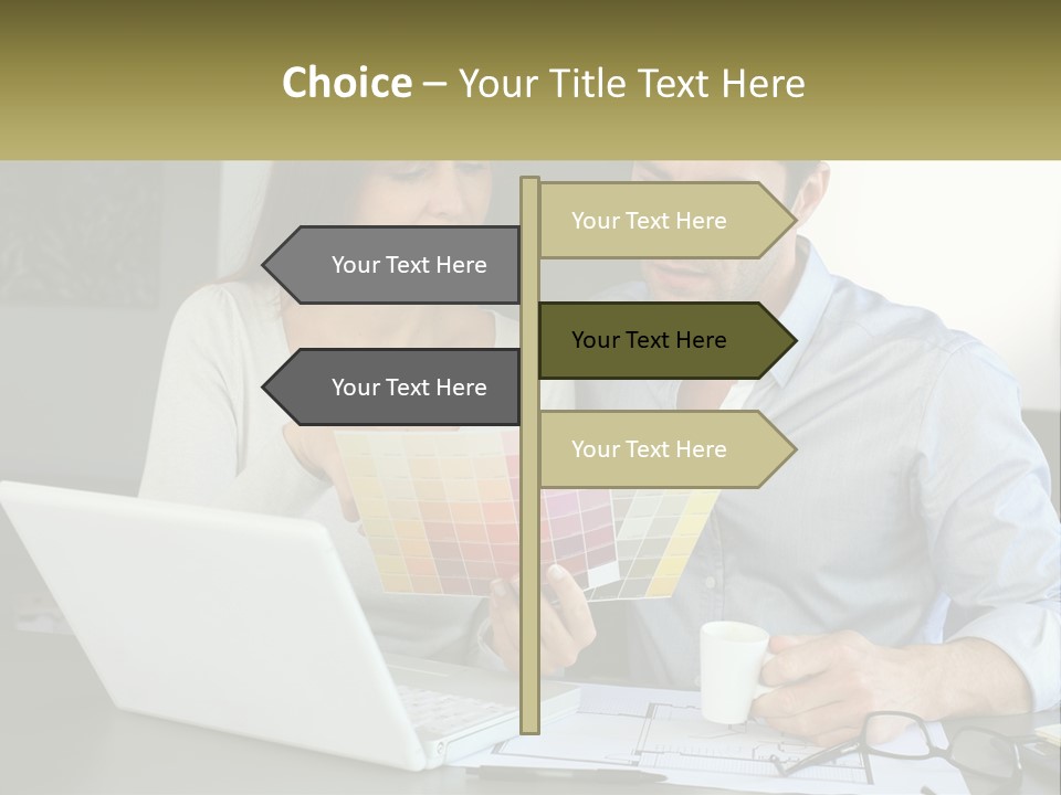 A Man And A Woman Looking At A Laptop Screen PowerPoint Template