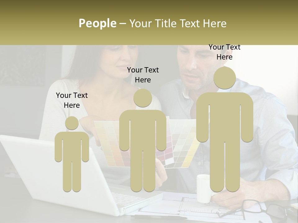 A Man And A Woman Looking At A Laptop Screen PowerPoint Template