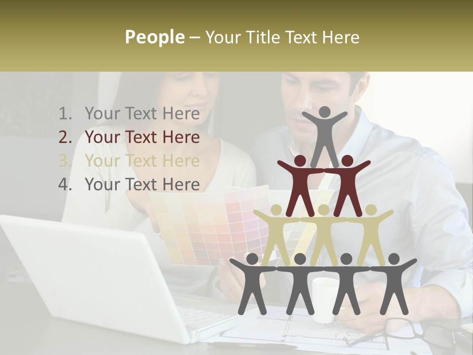 A Man And A Woman Looking At A Laptop Screen PowerPoint Template