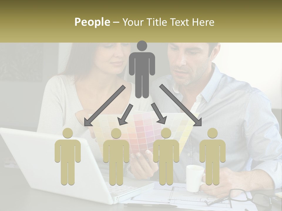 A Man And A Woman Looking At A Laptop Screen PowerPoint Template