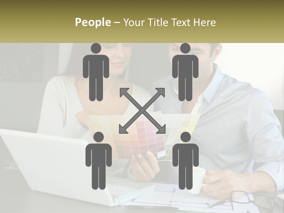 A Man And A Woman Looking At A Laptop Screen PowerPoint Template