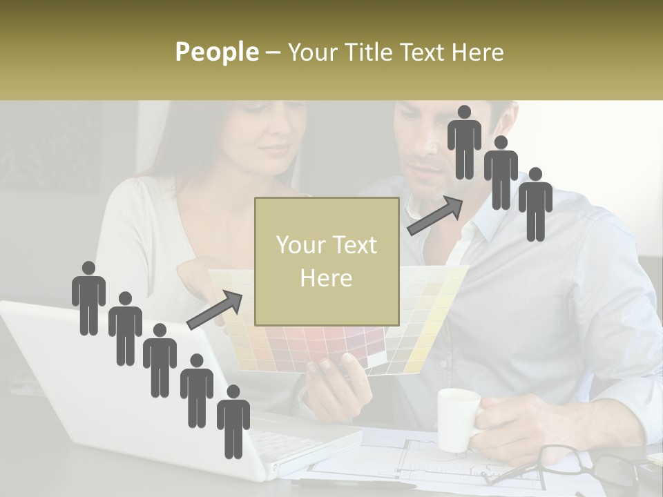 A Man And A Woman Looking At A Laptop Screen PowerPoint Template