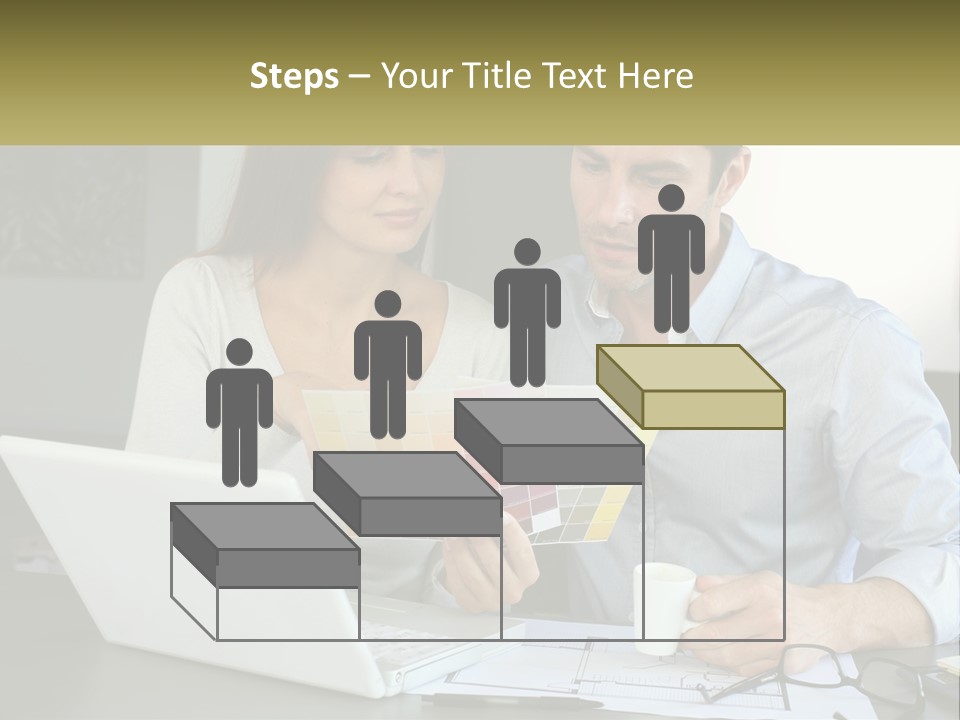 A Man And A Woman Looking At A Laptop Screen PowerPoint Template