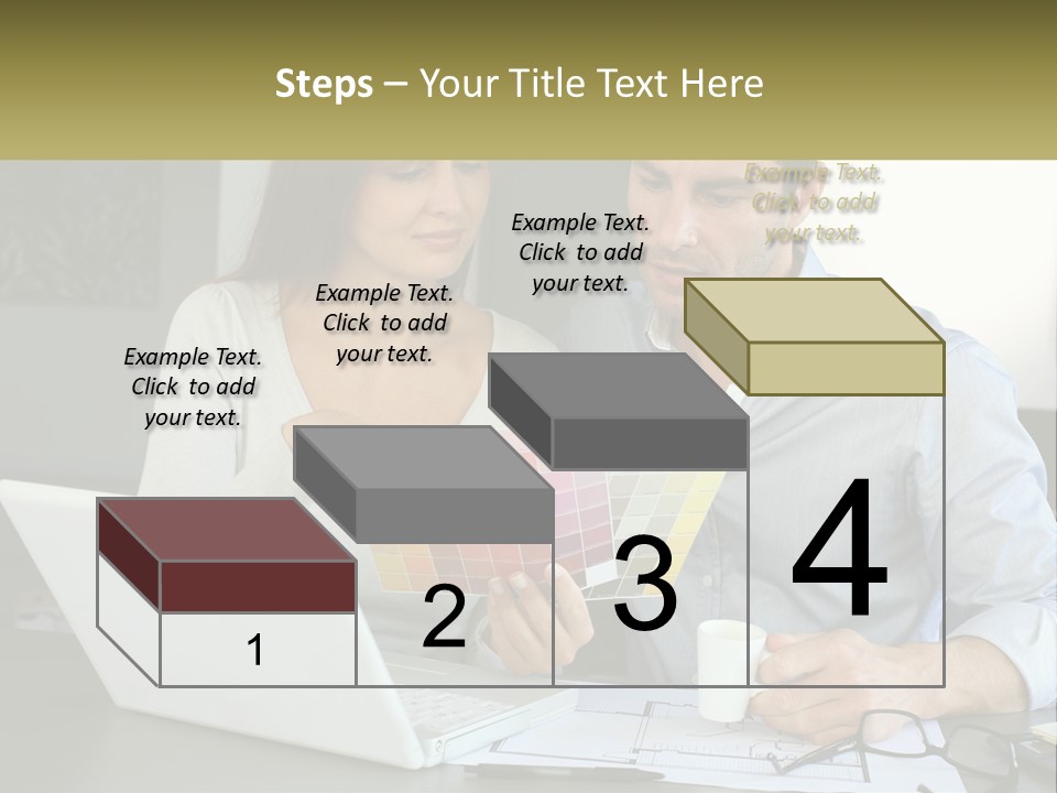 A Man And A Woman Looking At A Laptop Screen PowerPoint Template
