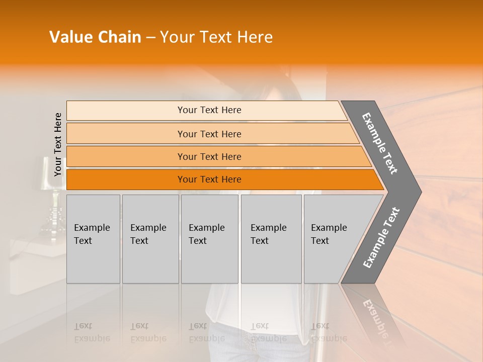 A Woman Standing In Front Of A Wooden Door PowerPoint Template