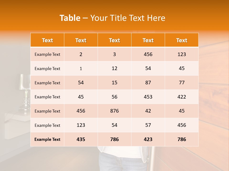 A Woman Standing In Front Of A Wooden Door PowerPoint Template