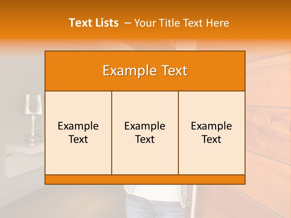 A Woman Standing In Front Of A Wooden Door PowerPoint Template