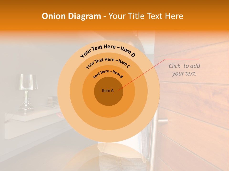 A Woman Standing In Front Of A Wooden Door PowerPoint Template