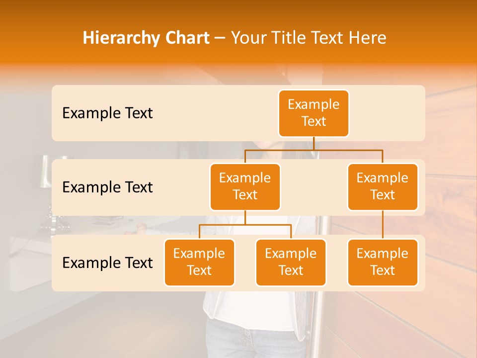 A Woman Standing In Front Of A Wooden Door PowerPoint Template