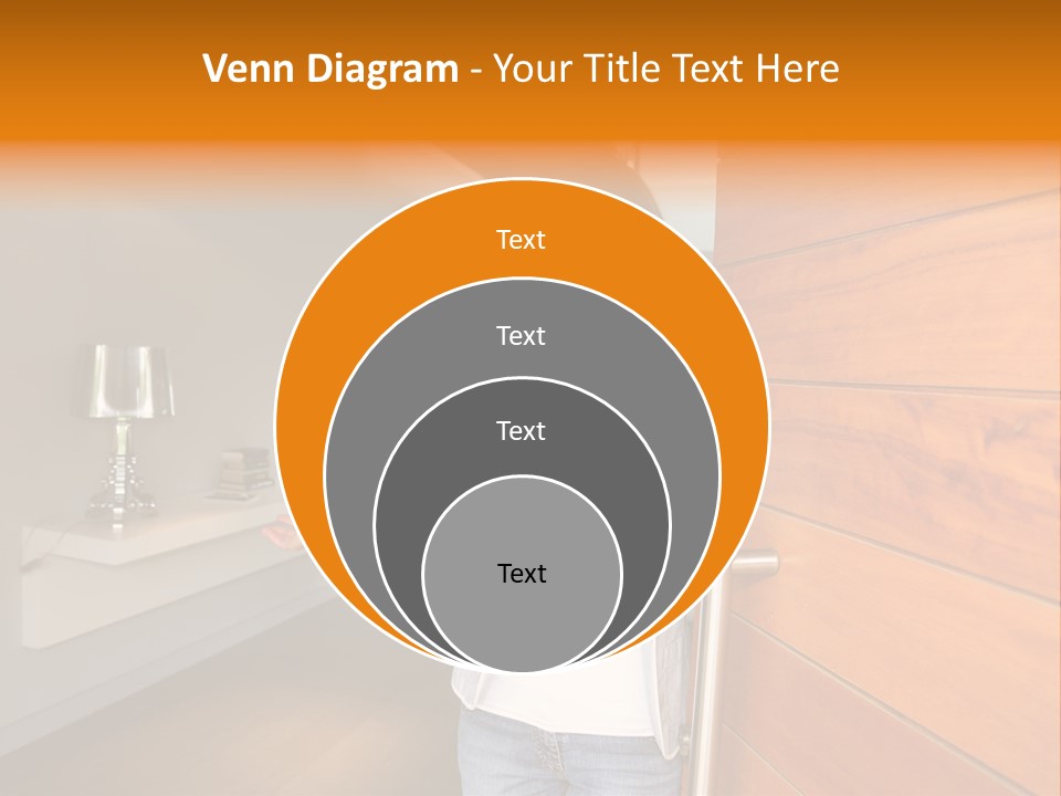 A Woman Standing In Front Of A Wooden Door PowerPoint Template