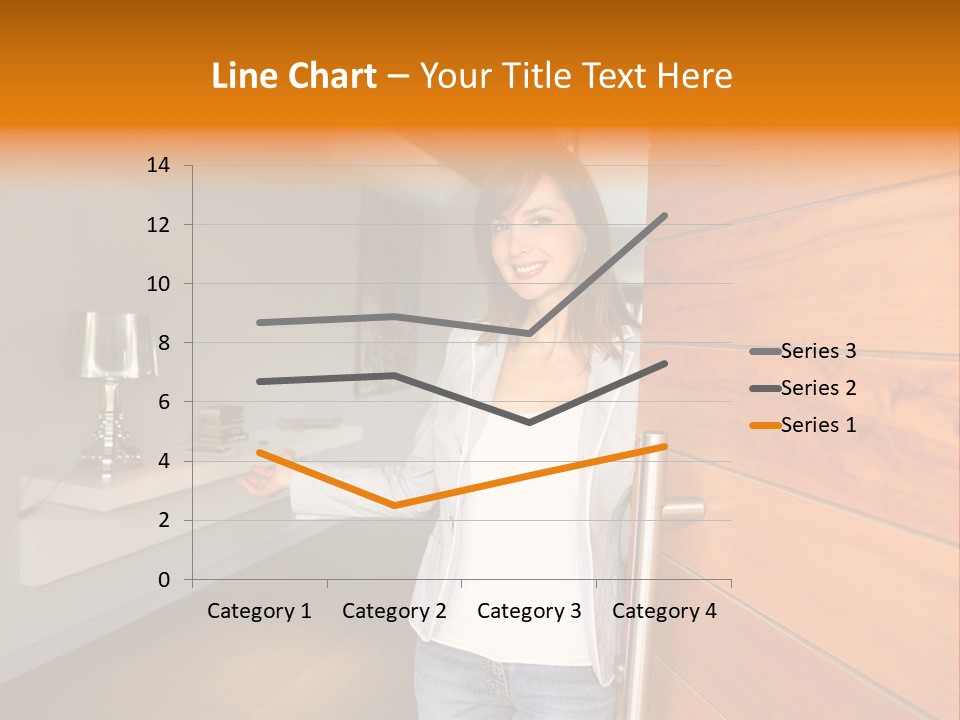 A Woman Standing In Front Of A Wooden Door PowerPoint Template