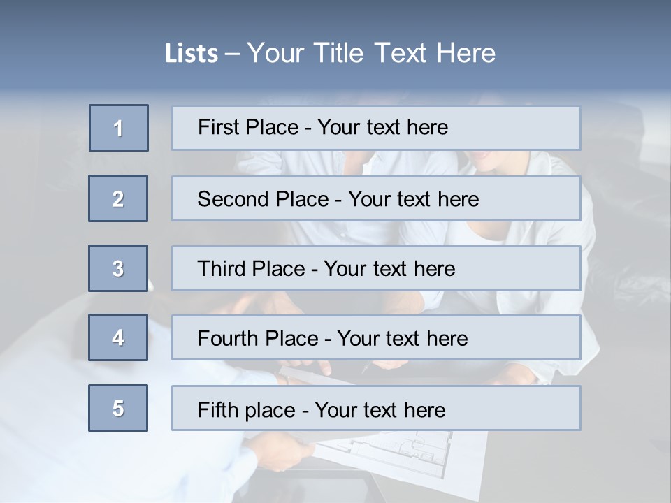 A Man And Woman Sitting On A Couch Looking At A Blueprint PowerPoint Template