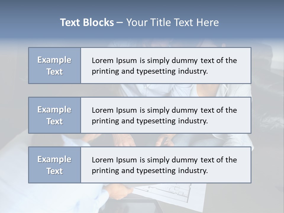 A Man And Woman Sitting On A Couch Looking At A Blueprint PowerPoint Template